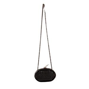 Zara inditex polyester clutch black evening studs bag
